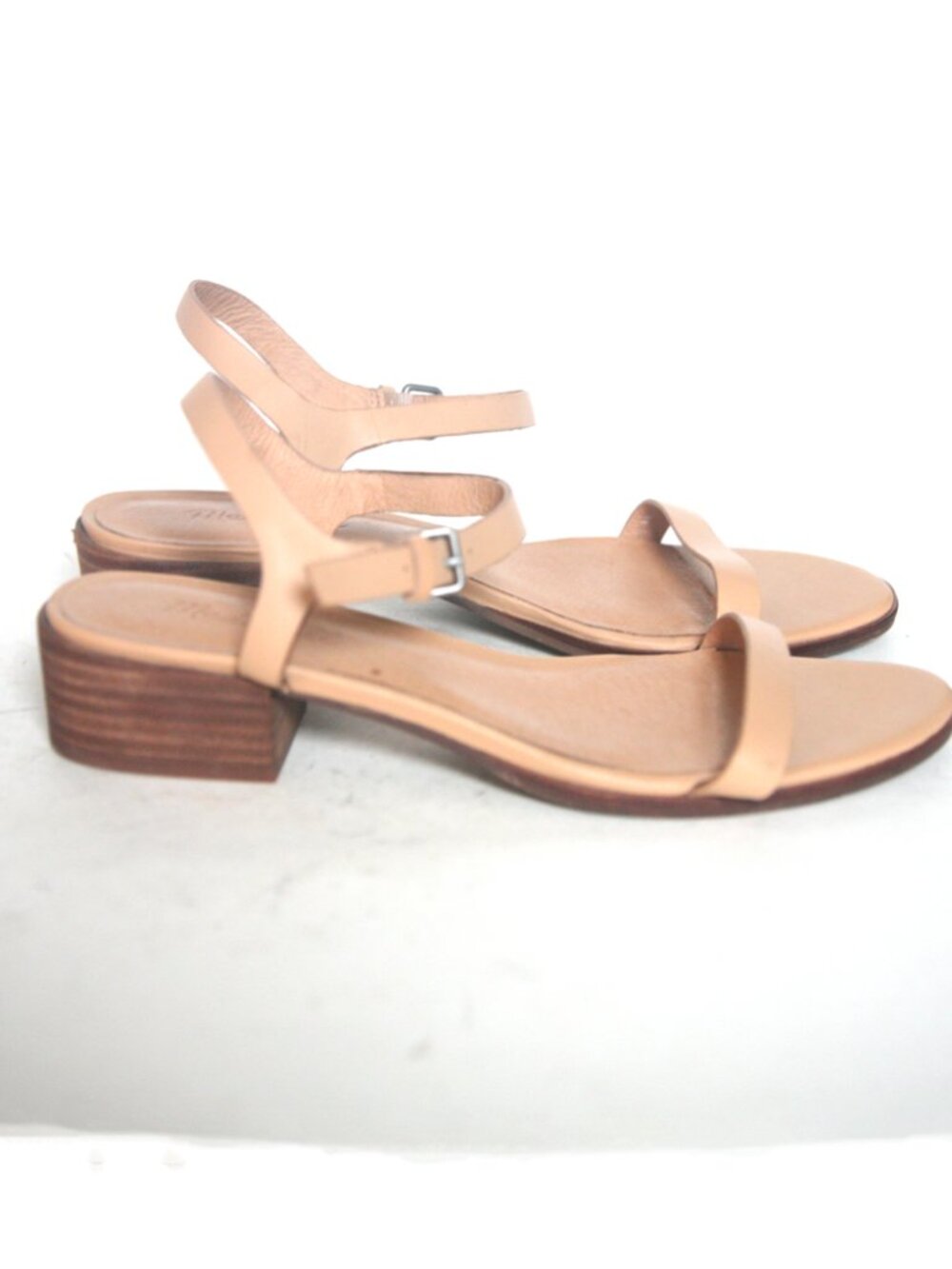 Size 9 - MADEWELL Women's Tan Leather Block Heel Strapy Sandals
